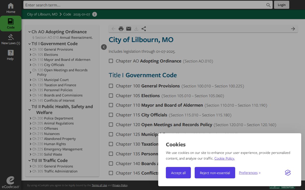 Lilbourn criminal records municipal code and custodian rules